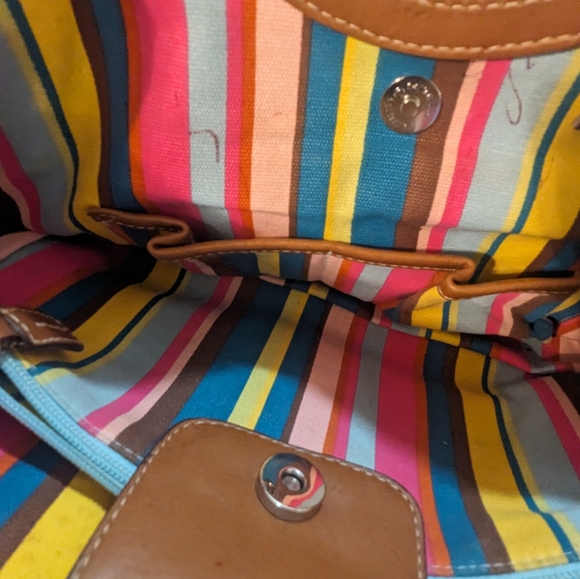 Fossil Baby Blue Woven Handbag with leather straps - Picture 5 of 7